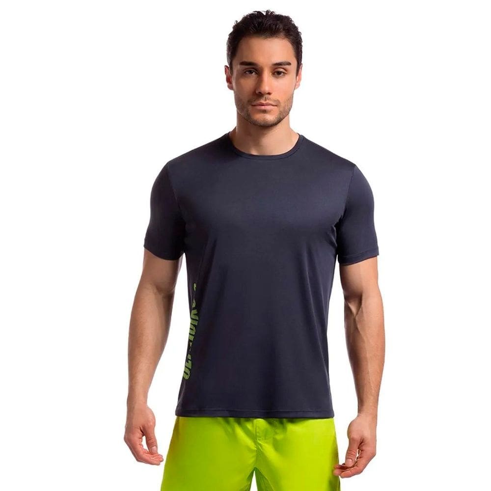 Camiseta Olympikus Basic Logo Masculina Marinho e Lima
