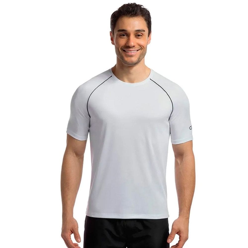 Camiseta Olympikus Line Masculina Branco e Preto
