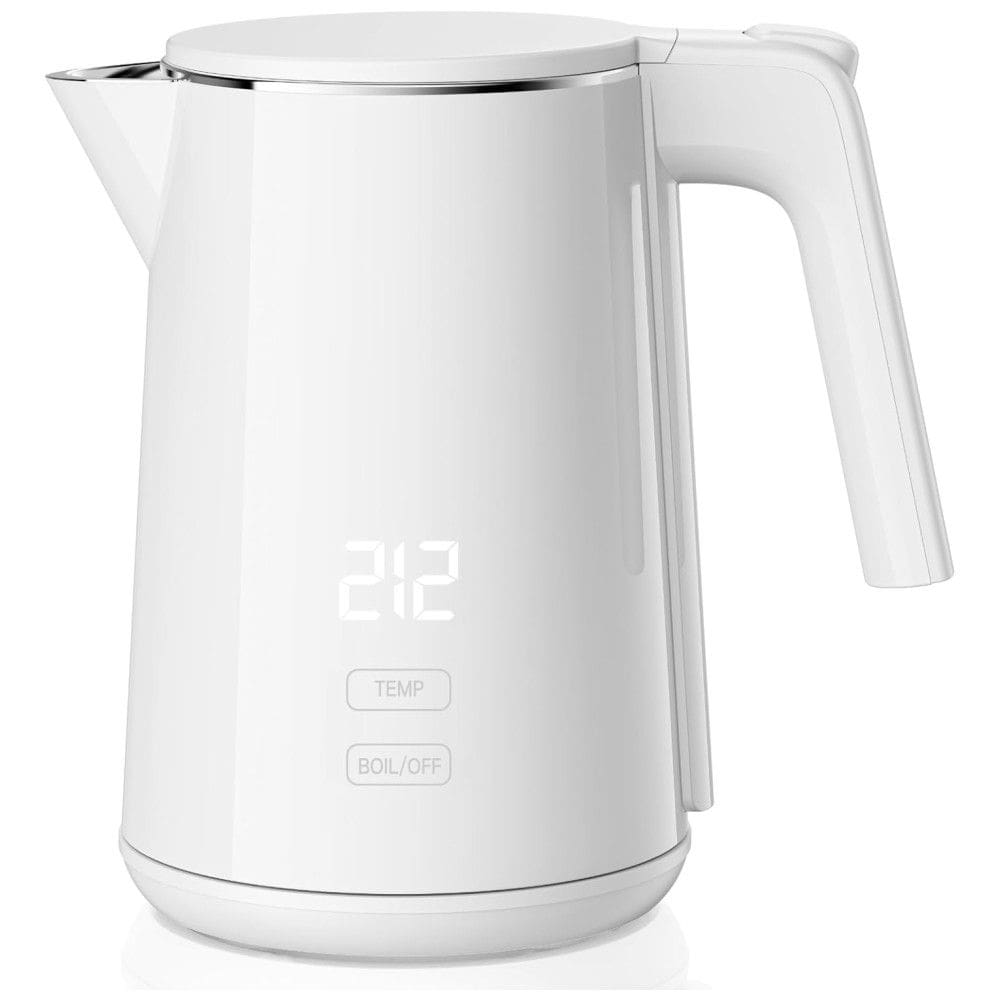 Chaleira Elétrica 1,0 Litro 1200W: Aquecimento Rápido, Desligamento Automático, Proteção contra Funcionamento sem Água, 7 Níveis de