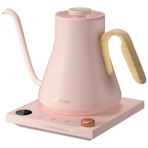 Chaleira Elétrica INTASTING Gooseneck, Controle de Temperatura, Design em Aço Inoxidável, Aquecimento Rápido, 0,9L - Rosa. Ideal para Café,