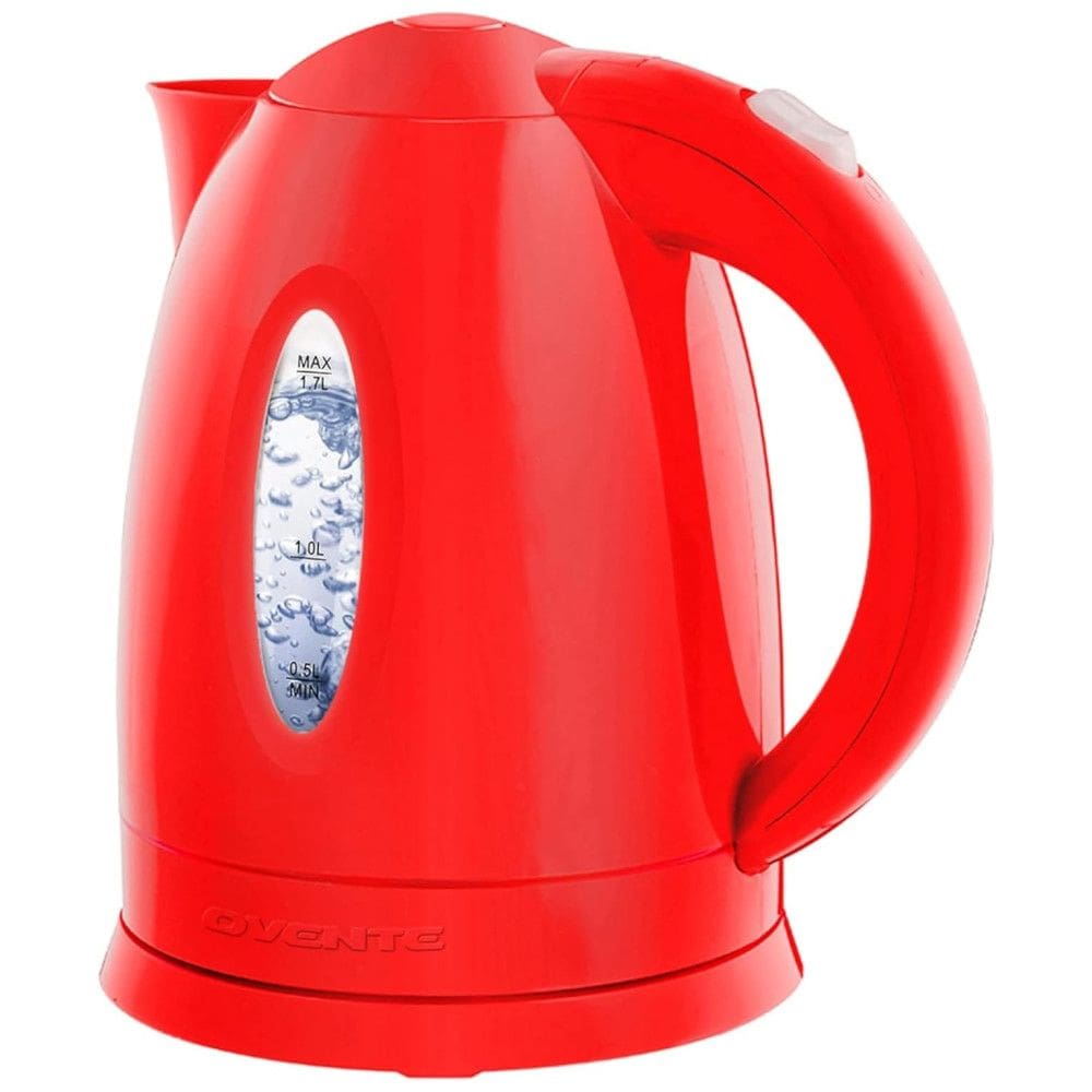 Chaleira Elétrica OVENTE, 1,7 Litros: Rápida e Segura para Café e Chá, Livre de BPA, Medidor de Água, Desligamento Automático.