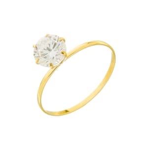 Anel Ouro Feminino 18k 750 Zircônia Água Marinha