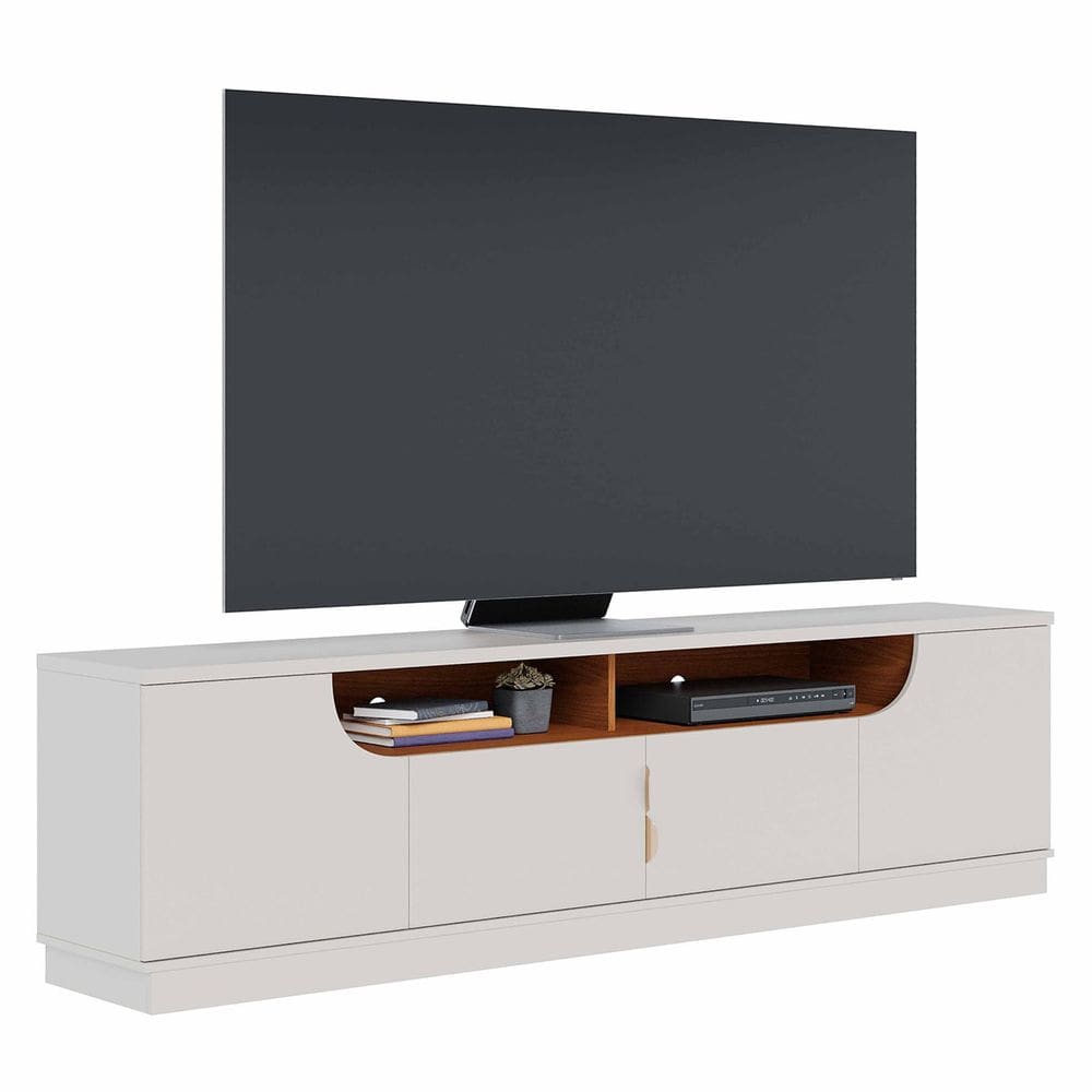 Rack Bancada Para TV 75 Pol 200cm Brescia Off White/Freijó C05 - Mpozenato