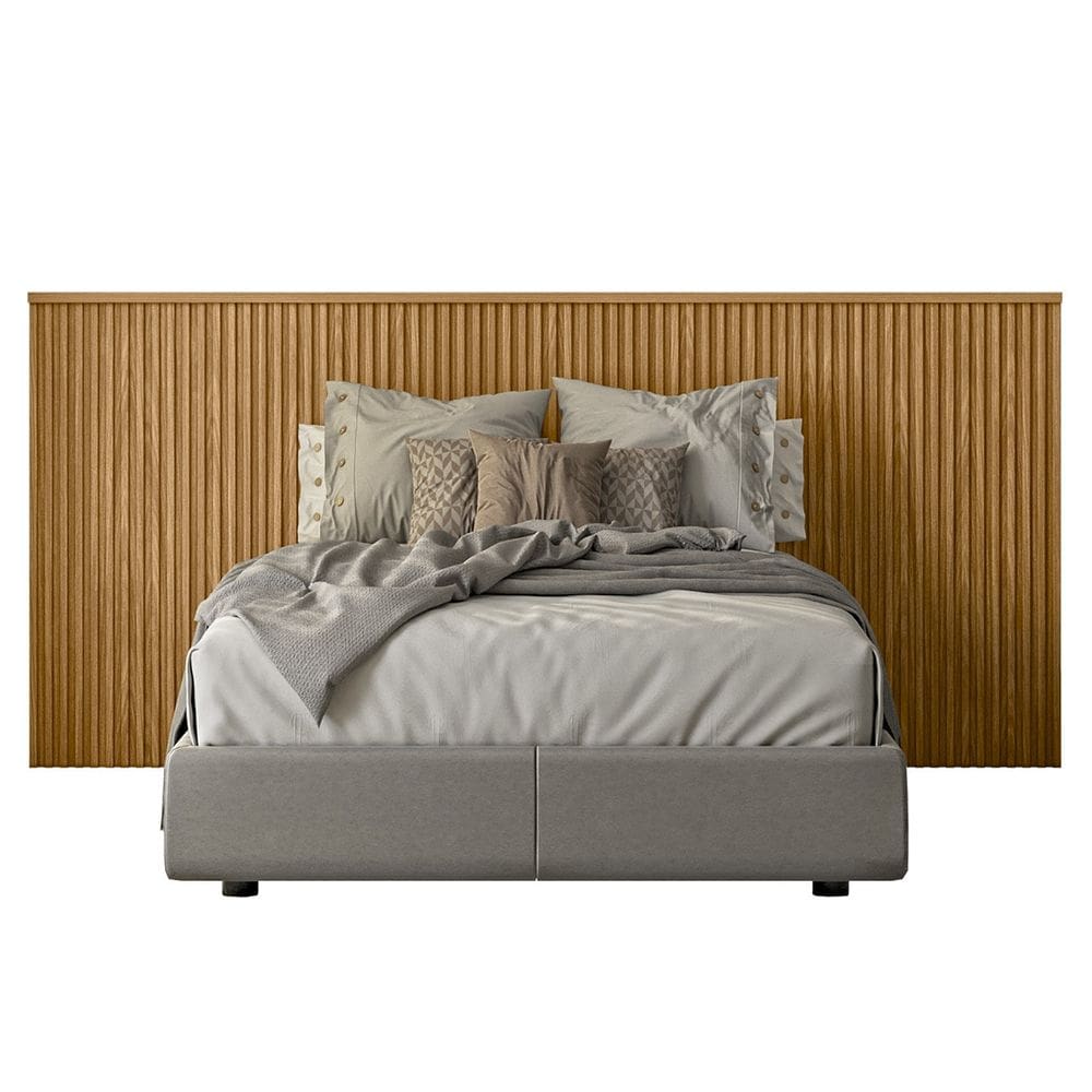 Cabeceira Casal e Queen Painel Ripado 241cm Palmeira Nature L06 - Mpozenato