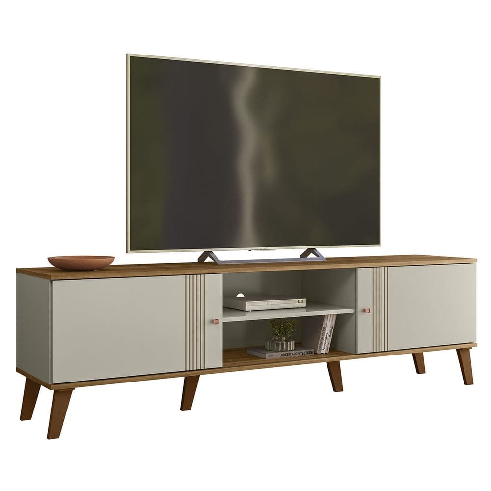 Rack Bancada Para TV 75 Pol 180cm Sia Off/Nature Z49       - Mpozenato