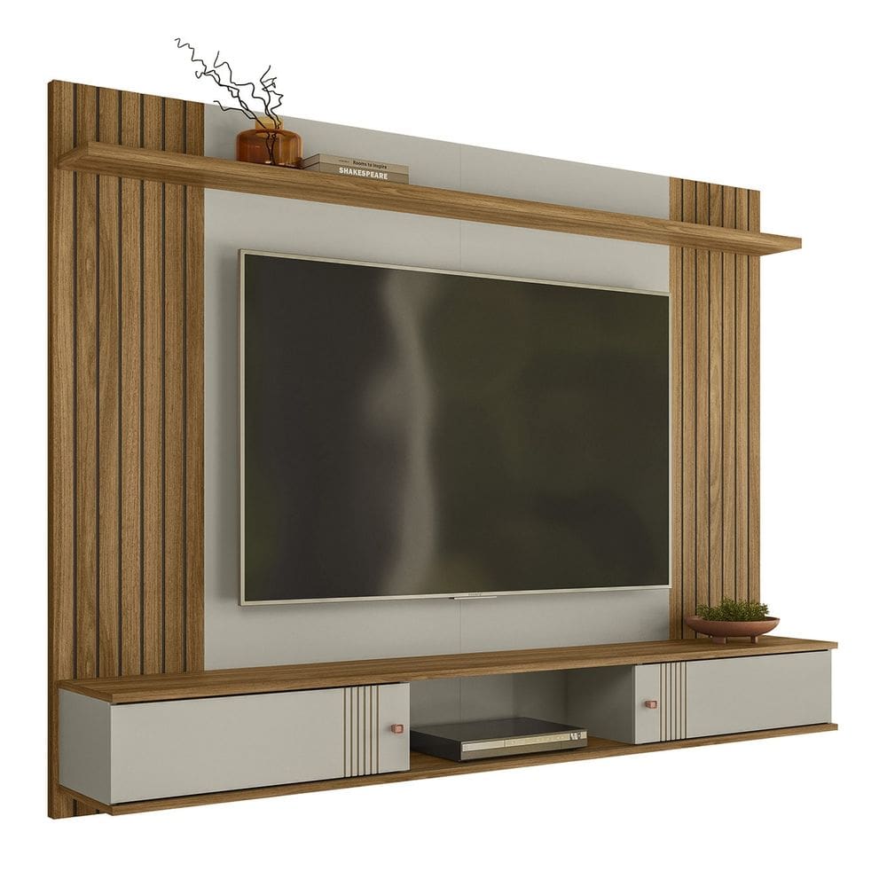 Painel TV 70 Pol e Bancada Suspensa 180cm Yany Off/Nature Z49 - Mpozenato