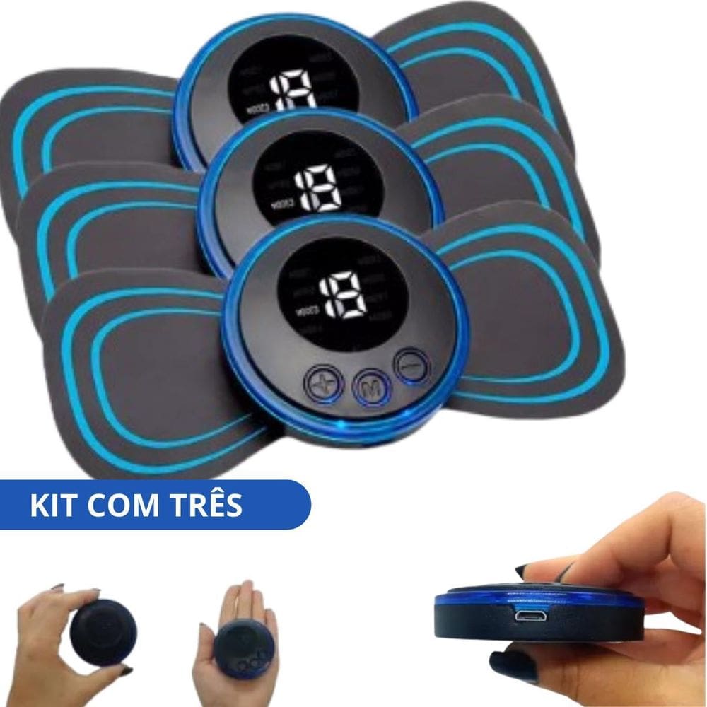 Kit 3 Massageadores Recarregáveis Para Relaxar Costas