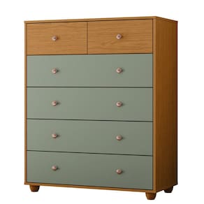 Cômoda Para Quarto 6 Gavetas 90cm Vittoria Cinamomo/Salvia - Albatroz