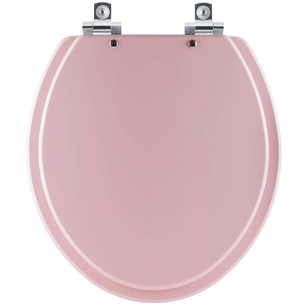 Assento Sanitário Com Fechamento Lento Convencional Oval Rosa Para Todos Os Fabricantes