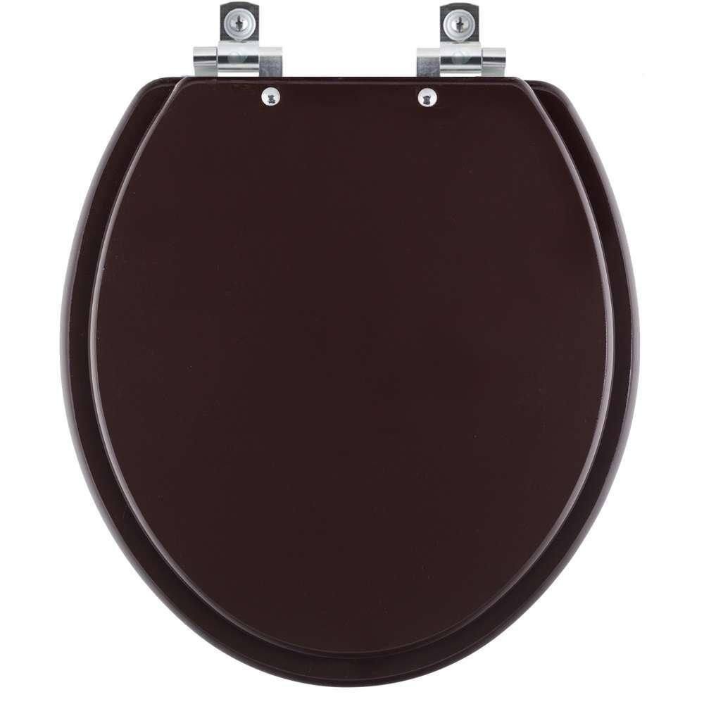 Assento Sanitário Com Fechamento Lento Convencional Oval Marrom Fosco Para Todos Os Fabricantes