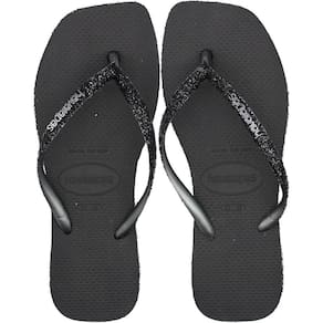 Chinelo Havaianas Slim Square Sparkle Feminino - Preto