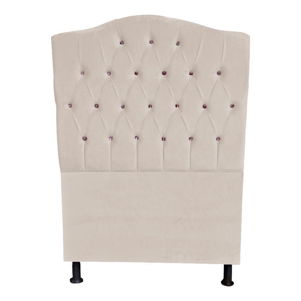 Cabeceira De Cama Princesa Solteiro 90 Cm Botão Strass Suede Porcelana Do Lar Móveis