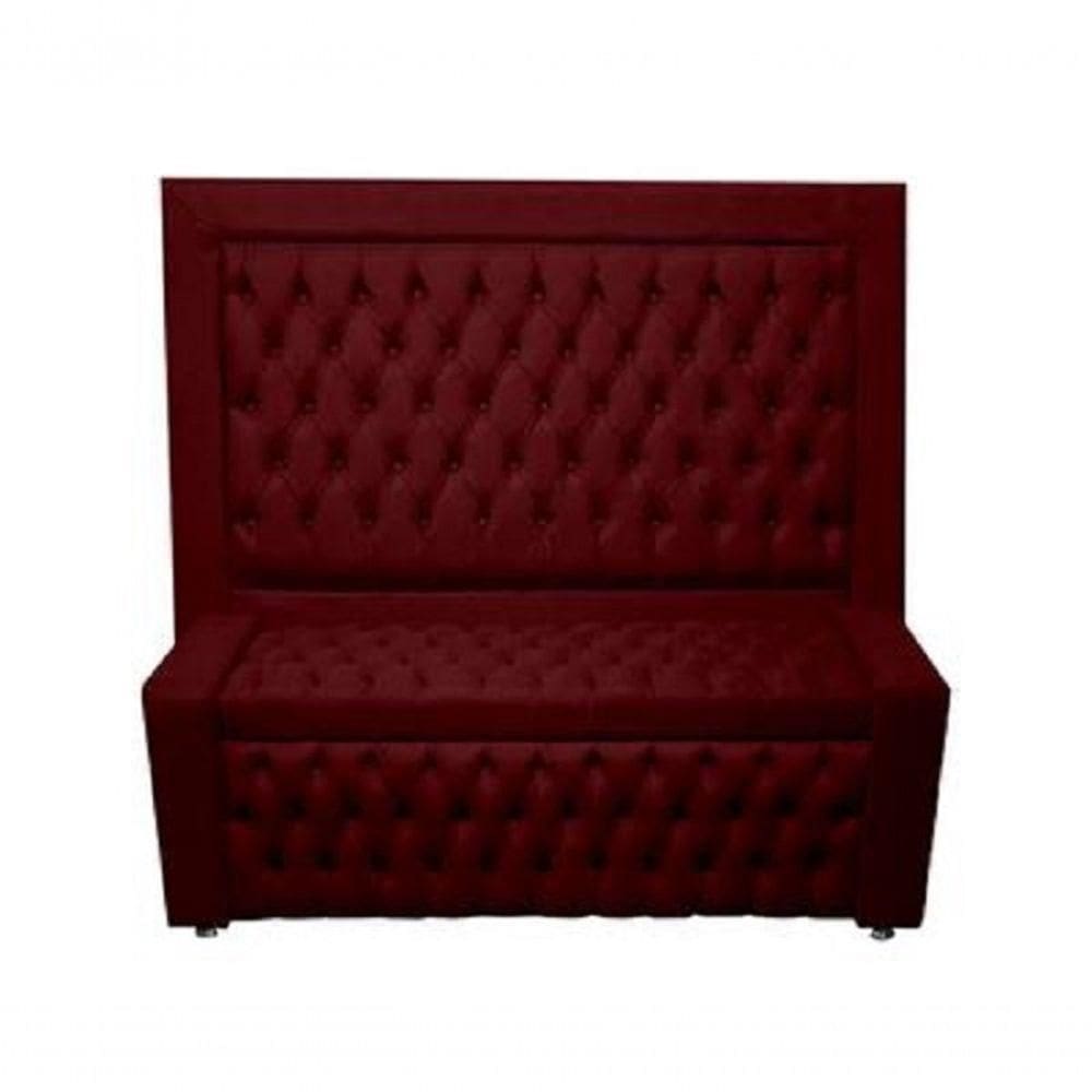 Kit Cabeceira De Cama E Calçadeira Baú Retro Capitonê Botão Encapados King 195 Cm Suede Bordo Do Lar Móveis