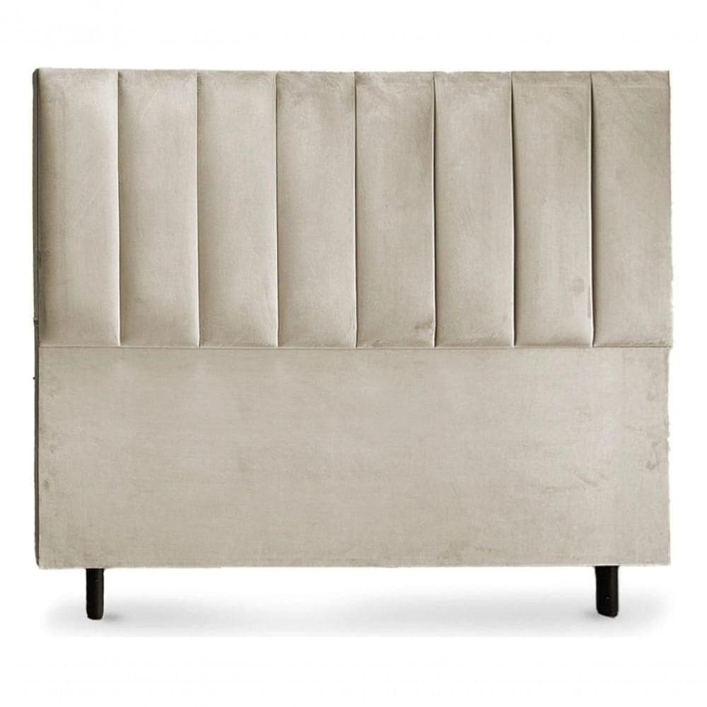 Cabeceira De Cama Roma Casal 140 Cm Suede Bege Do Lar Móveis E Decoração
