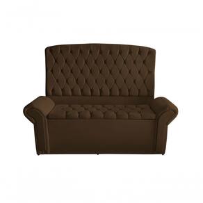 Kit Dubaí Cabeceira De Cama Casal E Recamier Baú 140 Cm Suede Marrom Do Lar Móveis