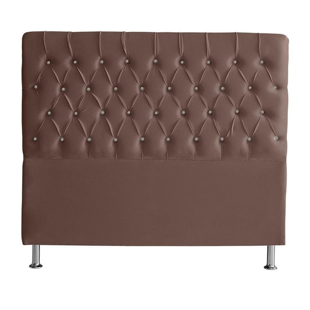 Cabeceira De Cama Estrela King 195 Cm Suede Botão Cristal Rosê Do Lar Móveis E Decoração