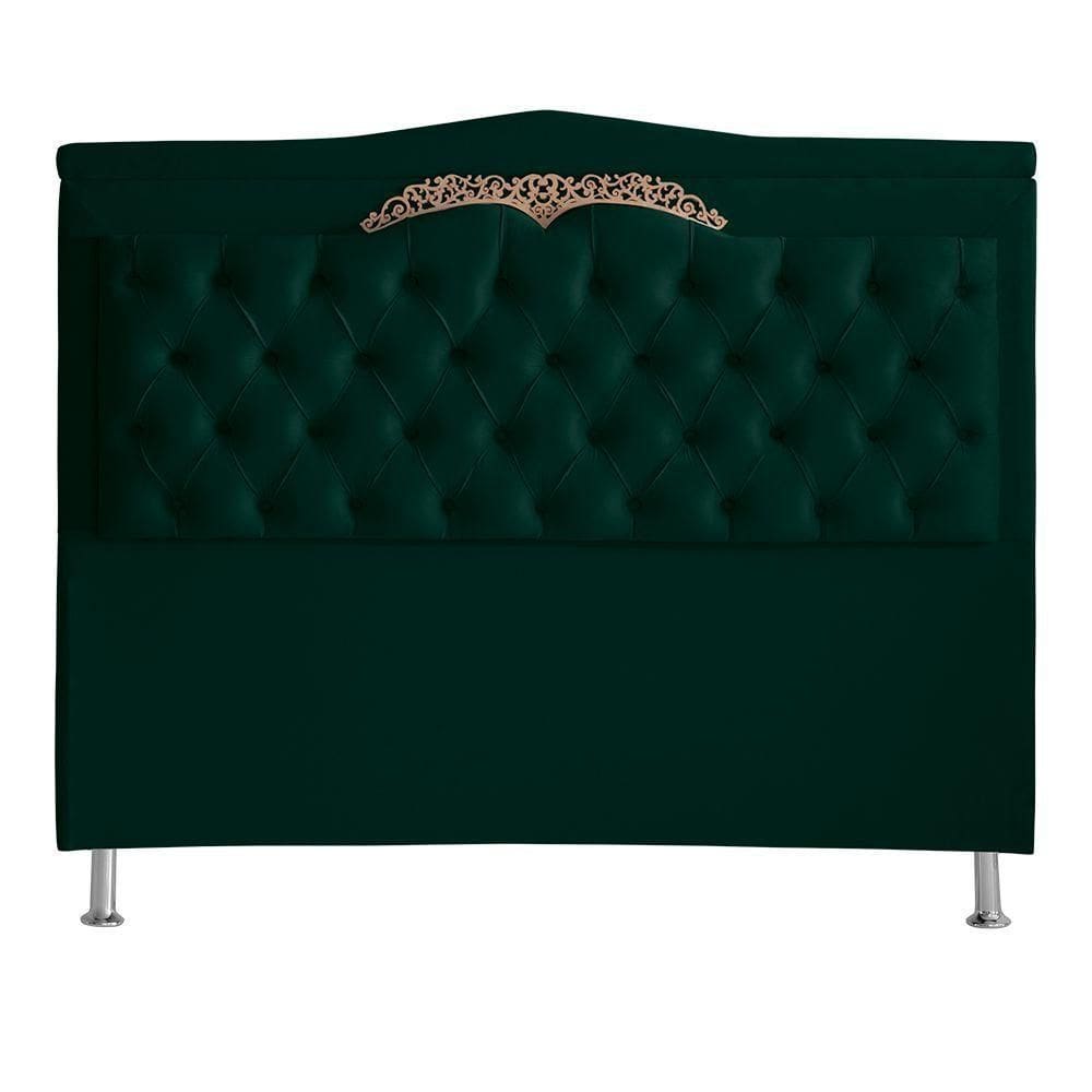 Cabeceira De Cama Barcelona King 195 Cm Capitonê Retro Botão Encapados Suede Verde Do Lar Móveis