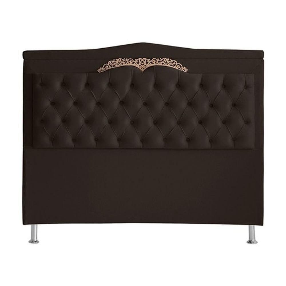 Cabeceira De Cama Barcelona King 195 Cm Capitonê Retro Botão Encapados Suede Marrom Do Lar Móveis