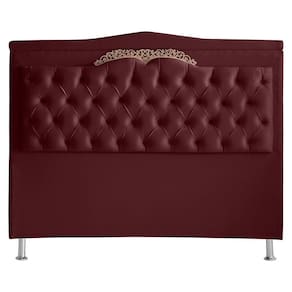 Cabeceira De Cama Barcelona Casal 140 Cm Capitonê Retro Botão Encapados Suede Vinho Do Lar Móveis