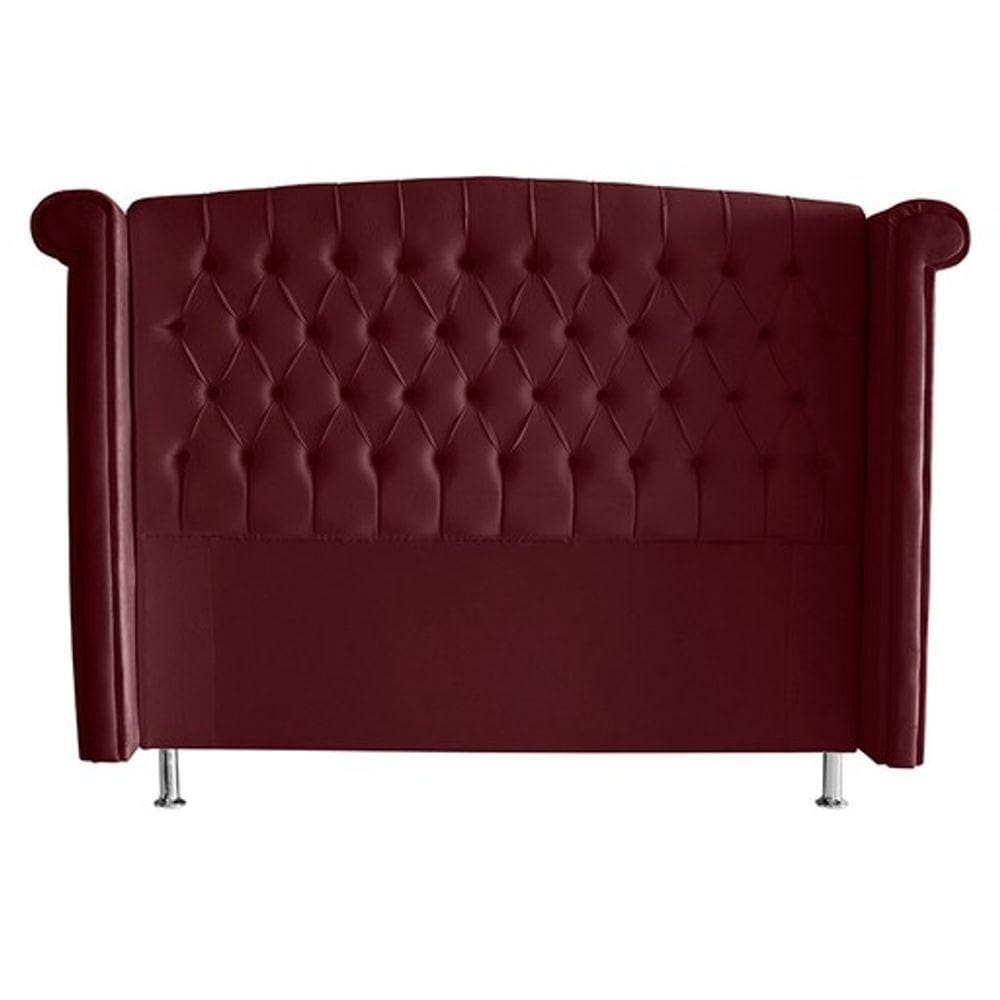 Cabeceira De Cama Luxo King 195 Cm Suede Bordo Do Lar Móveis