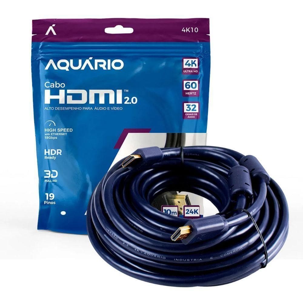 Cabo Hdmi Aquario 4k10 4k Macho X Macho 10m