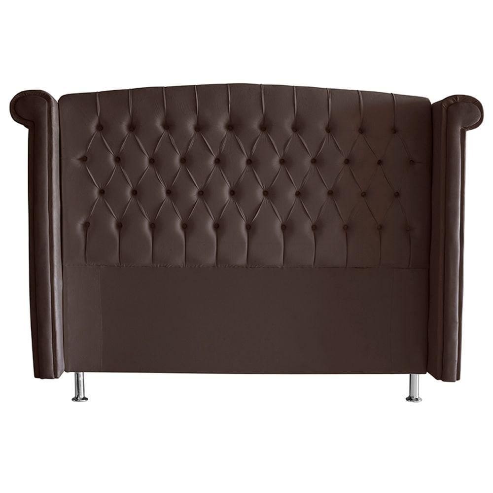 Cabeceira De Cama Luxo Casal 140 Cm Suede Rosê Do Lar Móveis