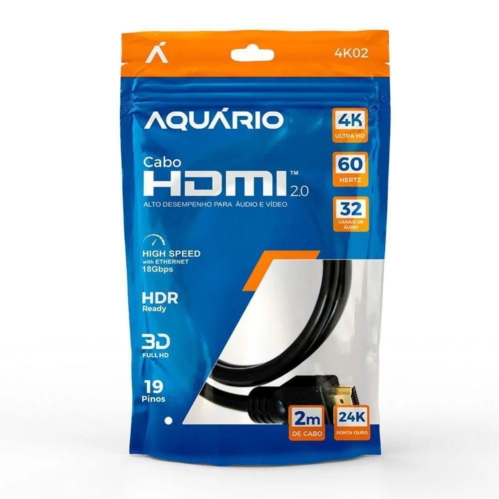 Cabo Hdmi Aquario 4k02 4k Macho X Macho 2m
