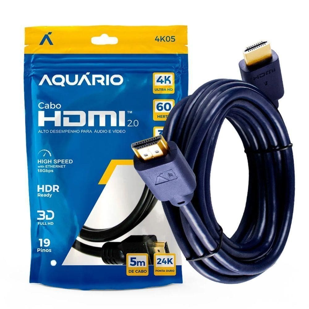 Cabo Hdmi Aquario 4k05 4k Macho X Macho 5m