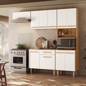 Cozinha Compacta Lemon com Balcão Freijó Off White Nicioli