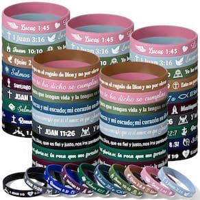 Pulseiras de borracha, pulseiras de silicone, versículos bíblicos em espanhol
