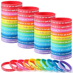 Pulseiras de borracha Skylety Spanish Christian 60 unidades Bible Verse