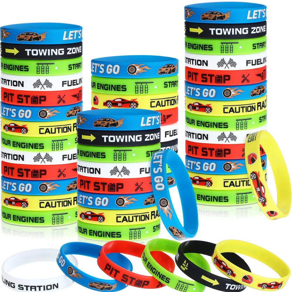 Pulseiras Party Favors Skylety Race Cars para crianças (pacote com 24)