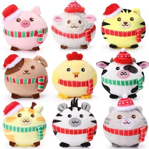 Conjunto de presente de 9 peças para animais de pelúcia Skylety Mini de 8 cm Farm Forest