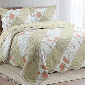 Kit Cobre Leito Colcha Casa Scarpa Mix Queen Estampado Dupla Face Floral 3 Peças - Jéssica