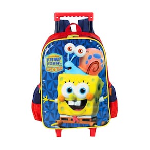 Mochila De Rodas Escolar Bob Esponja Luxo - Vermelho