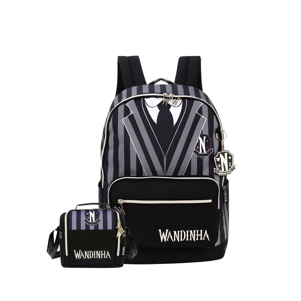 Kit Escolar Wandinha Mochila De Costas + Lancheira