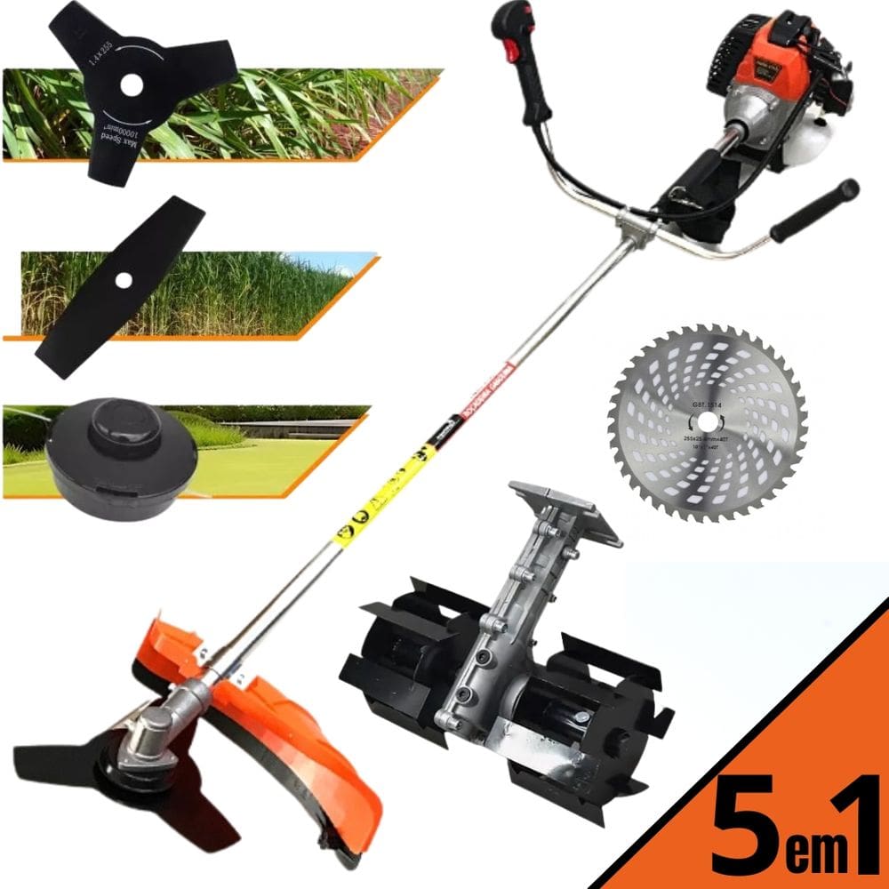 Roçadeira a Gasolina com Enxada Capinadeira Importway IWRGM-2T5X163 3hp 63cc Mais Barato Que Kawashima, Nagano, Nakasaki, Carbon Fak,