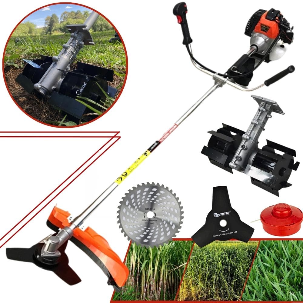 Roçadeira com Enxada Capinadeira a Gasolina Importway 5x1 de 3hp 63cc Maquina de Roçar & Capinar Estilo Vonder, Garthen, Nagano, Nakasaki