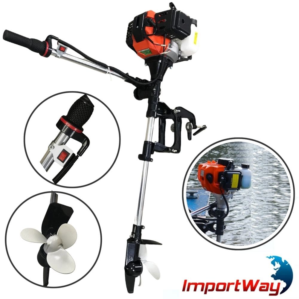 Motor de Popa Nautico com Rabeta Importway IWMPG2T52 52cc 2,5HP P/ Lanchas, Botes e Barcos Pequenos