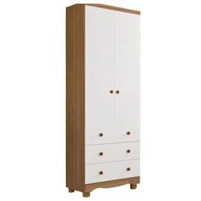 Guarda Roupa Infantil Peroba Junior 2 Portas Branco Carvalho