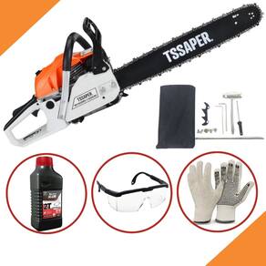 Motosserra A Gasolina 52cc Sabre 20 Profissional T-SSAPER MG52CC com Kit Oleo Toyama 2T + Oculos + Luvas