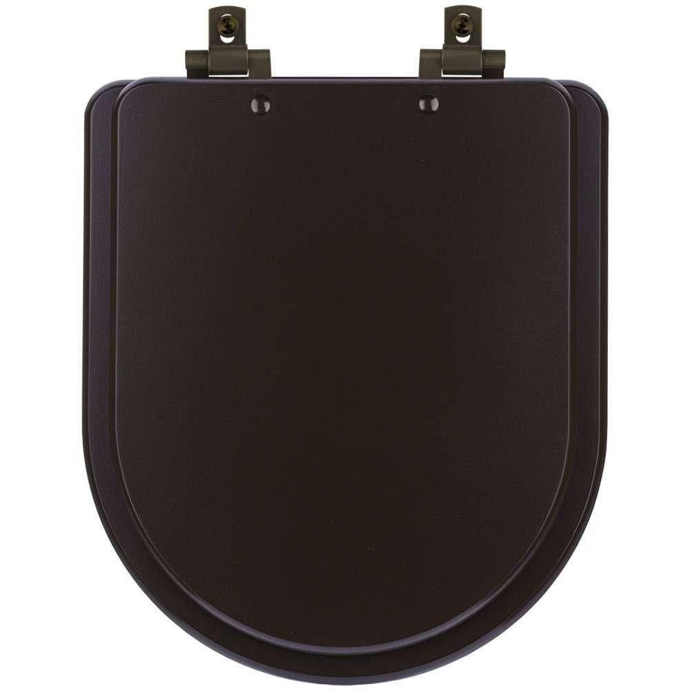 Assento Sanitário Mdf Soft Close Carrara Marrom Fosco Para Vaso Deca Com Ferragem Marrom