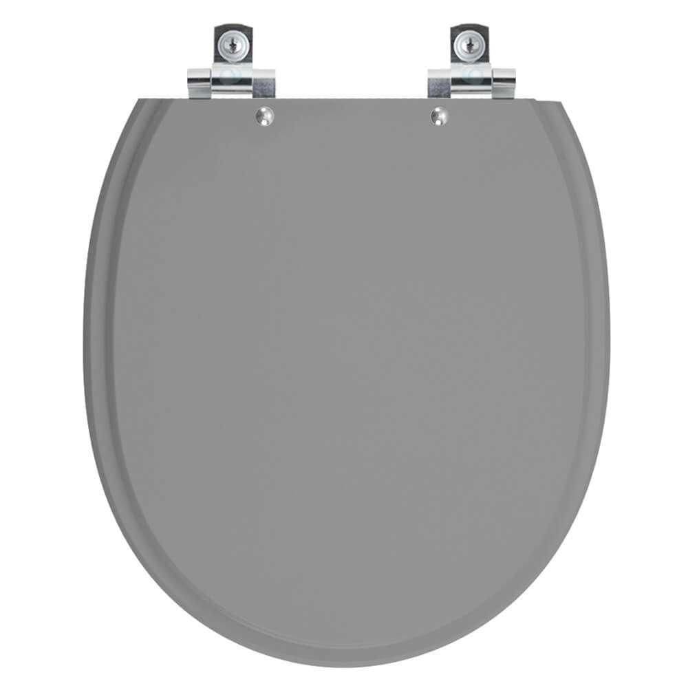 Assento Sanitário Com Amortecedor Village Cinza Vip Para Vaso Deca
