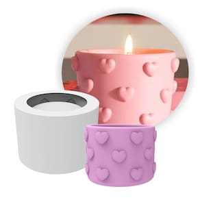 Forma de Silicone Mini Vaso Com Coração Ideal Para Vela, Lembrancinha, Decoração em Gesso e Artesanal