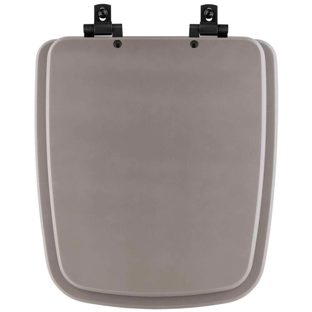Tampa De Vaso Laqueado Com Amortecedor Boss Stone (cinza Fosco) Para Bacia Incepa Com Ferragem Preta