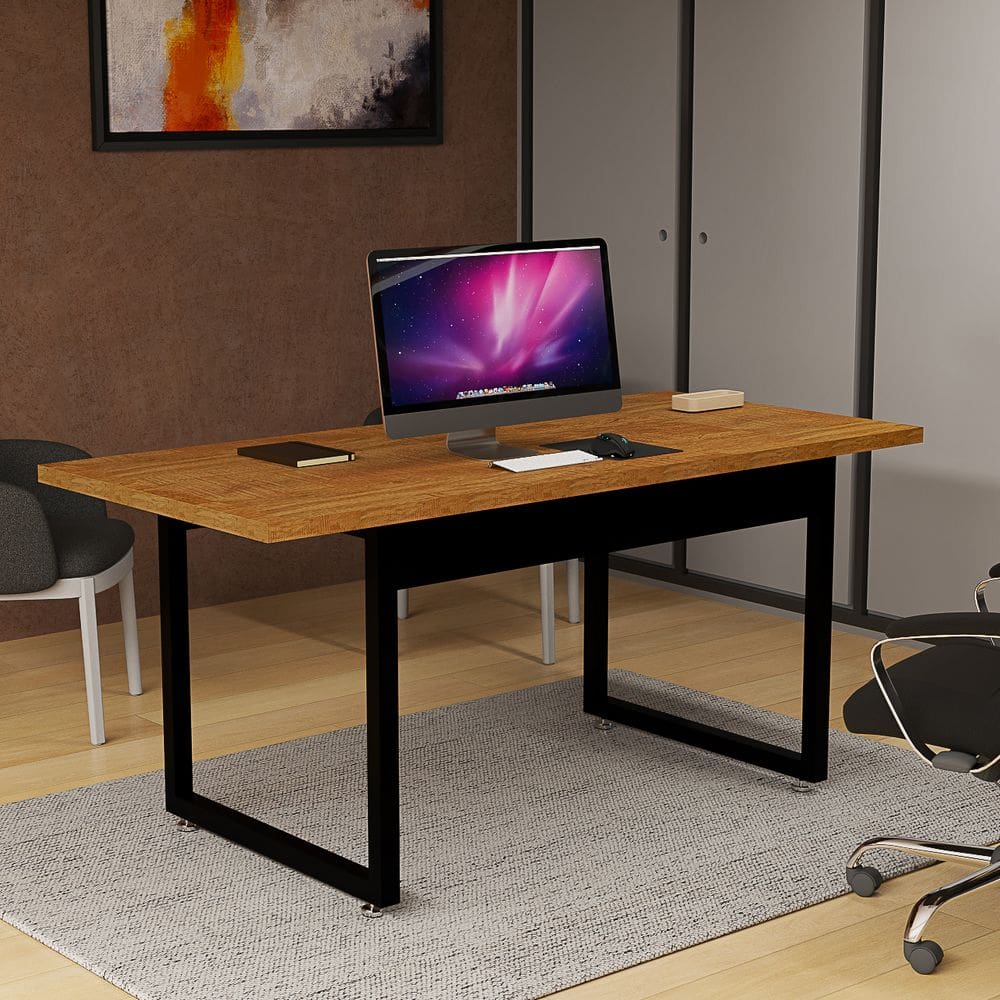 Mesa Escrivaninha Compacta Estilo Industrial 120x80 Para Estudo Home Office Tampo Mdf Resistente