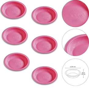 Kit 6 Prato Infantil De Plástico Desenho De Ursinhos Rosa