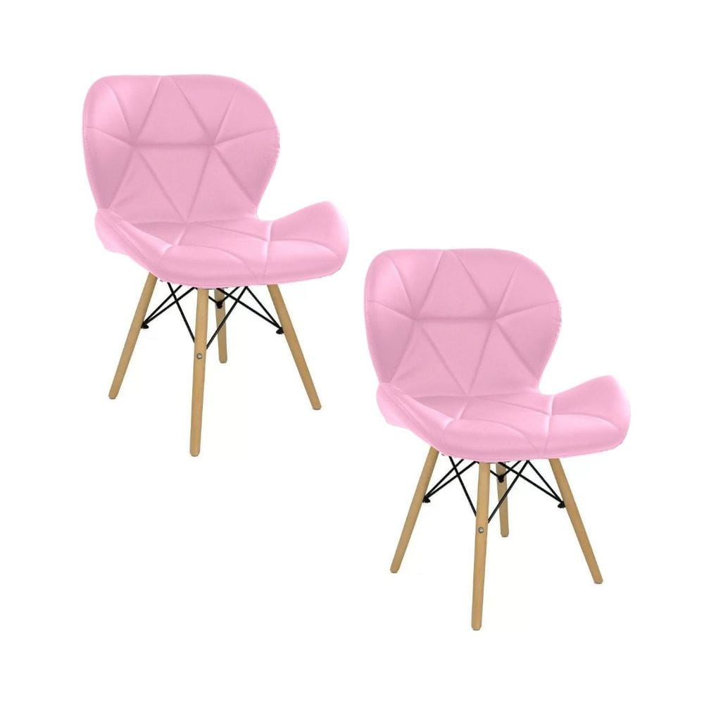 Cadeira Estofada Eiffel Slim Wood Pés de Madeira