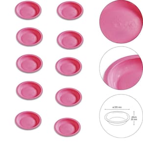 Kit 10 Prato Infantil De Plástico Desenho De Ursinhos Rosa