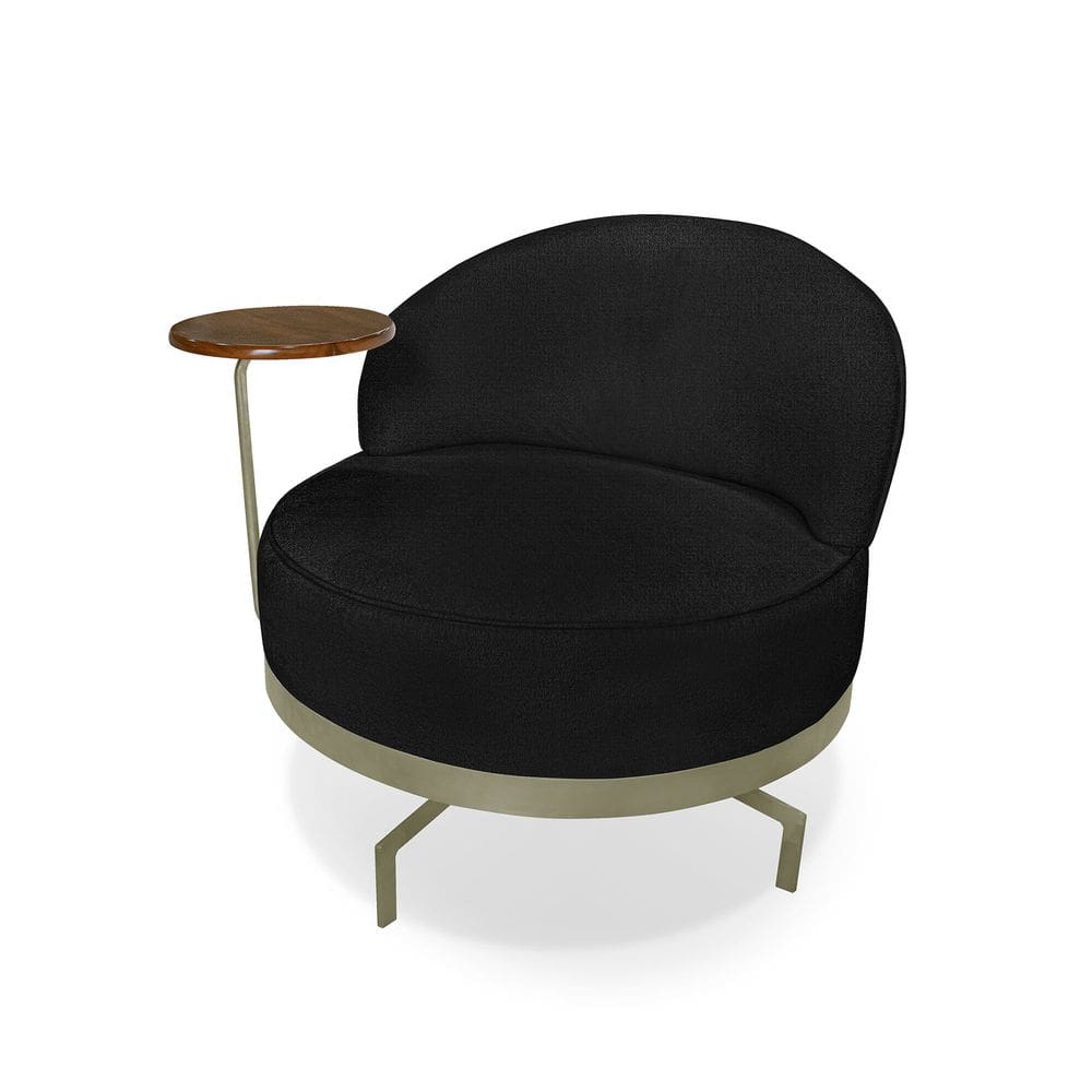 Poltrona Giratória Glamour Linho Boucle - Lucadi Home